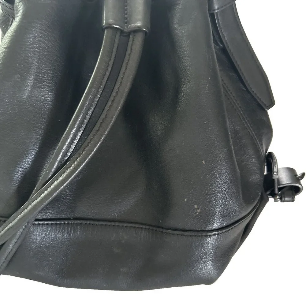Opening Ceremony Black Izzy Convertible Backpack/ Bucket Bag Drawstring Handbag